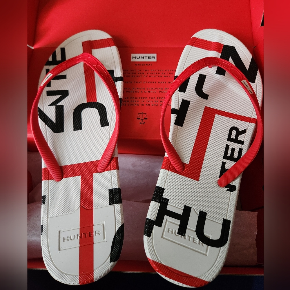 HUNTER Men's Exploded Flip Flops Hunter Red